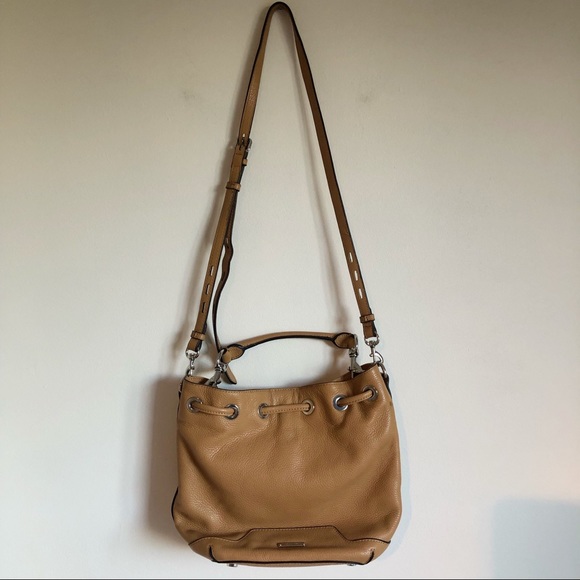 Rebecca Minkoff Fiona Bucket Bag in Soft Tan Pebbled Leather Silver Hardware - Picture 7 of 16